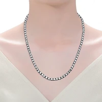 White Gold Plated And 14k Cubic Zirconia 3MM Tennis Necklace