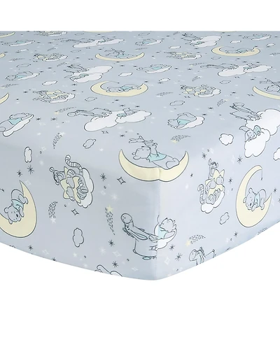 Lambs & Ivy Baby Disney Cozy Friends Winnie the Pooh Gray Fitted Crib Sheet