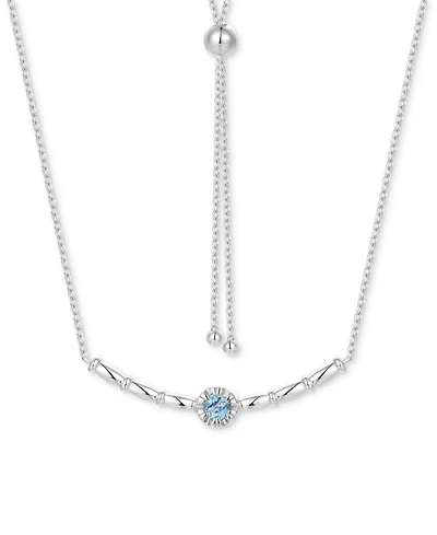 Amethyst Polished Bar 18" Bolo Necklace (1/4 ct. t.w.) Rose Gold-Plated Sterling Silver (Also Swiss Blue Topaz & Madeira Citrine)