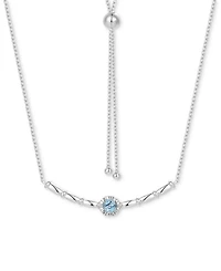 Amethyst Polished Bar 18" Bolo Necklace (1/4 ct. t.w.) Rose Gold-Plated Sterling Silver (Also Swiss Blue Topaz & Madeira Citrine)