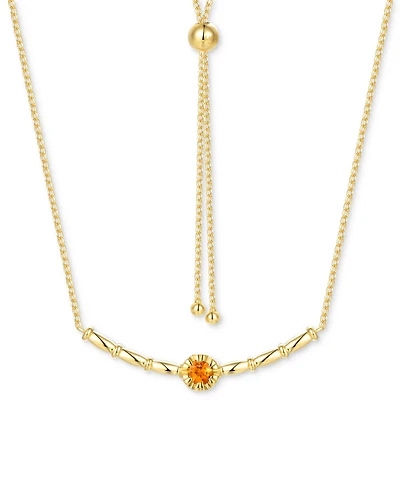 Amethyst Polished Bar 18" Bolo Necklace (1/4 ct. t.w.) in Rose Gold-Plated Sterling Silver (Also in Swiss Blue Topaz & Madeira Citrine)