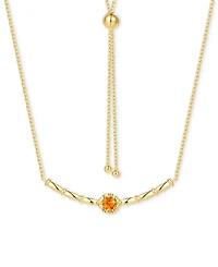 Amethyst Polished Bar 18" Bolo Necklace (1/4 ct. t.w.) in Rose Gold-Plated Sterling Silver (Also in Swiss Blue Topaz & Madeira Citrine)