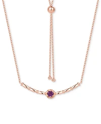 Amethyst Polished Bar 18" Bolo Necklace (1/4 ct. t.w.) Rose Gold-Plated Sterling Silver (Also Swiss Blue Topaz & Madeira Citrine)