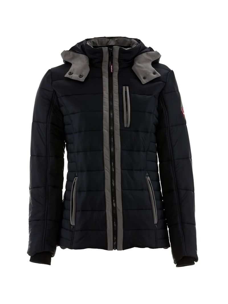 RefrigiWear Women's Pure Soft Puffer Jacket with Removable Hood - Water-Repellent & Wind-Tight Winter Coat