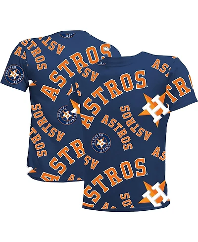 Big Boys and Girls Stitches Navy Houston Astros Allover Team T-shirt