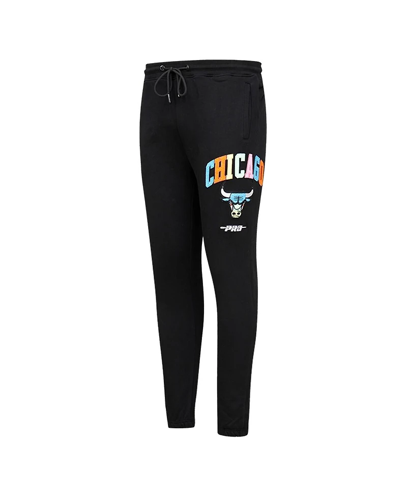 Men's Pro Standard Black Chicago Bulls Washed Neon Sweatpants