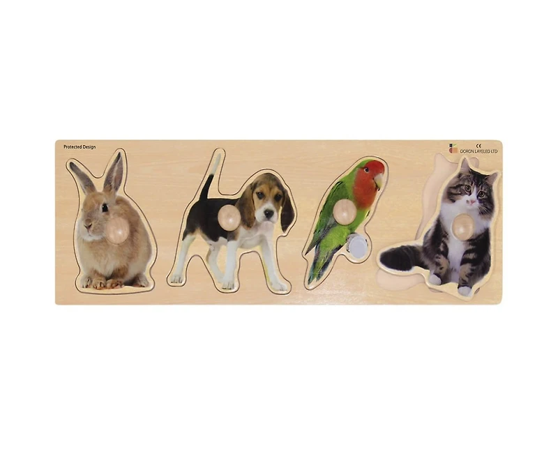 Edushape Kaplan Early Learning Large Knob Animal Puzzle Set - Set of 3