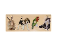 Edushape Kaplan Early Learning Large Knob Animal Puzzle Set - Set of 3