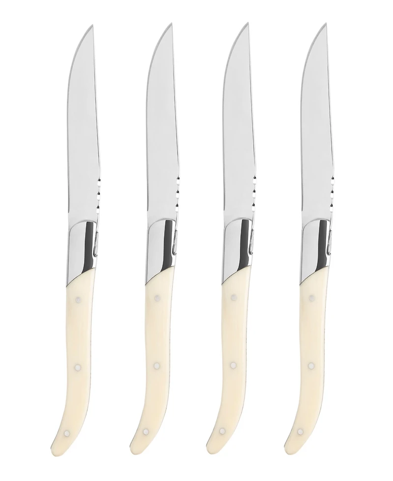 French Home Laguiole Set of 4 Connoisseur Steak Knives with Handles