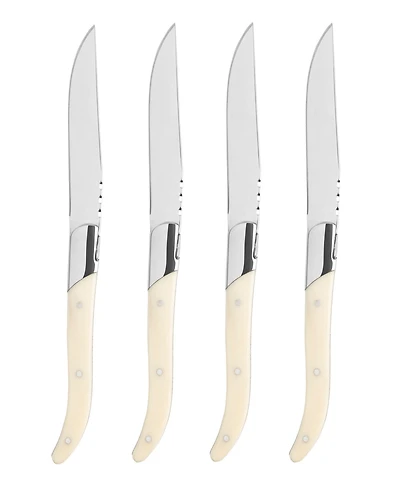French Home Laguiole Set of 4 Connoisseur Steak Knives with Handles