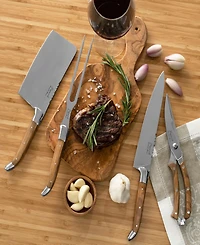 French Home 4-Piece Connoisseur Laguiole Professional Chef Knife Set with Olive Wood Handles