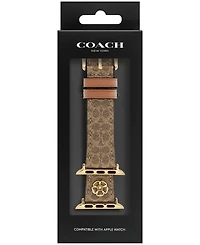 Coach Women's Tan Signature C Canvas Strap for 38mm, 40 mm, 41mm Apple Watch
