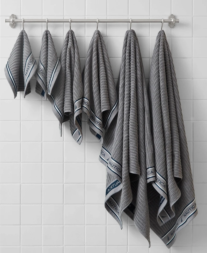 Nautica Signature Solid Cotton Terry 6 Piece Towel Set