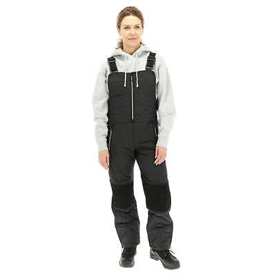 RefrigiWear Women's Diamond Quilted Bib Overalls - Insulated, Water-Repellent, and Wind-Tight Workwear for Extreme Cold