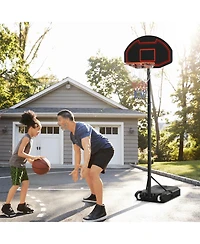 Soozier Height Adjustable Portable Basketball System w/ 29'' Backboard, Wheels