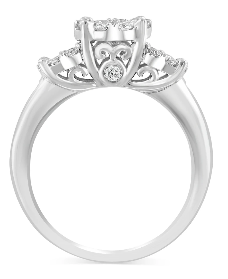 Effy Diamond Trio Cluster Ring (1-1/2 ct. t.w.) in 14k White Gold