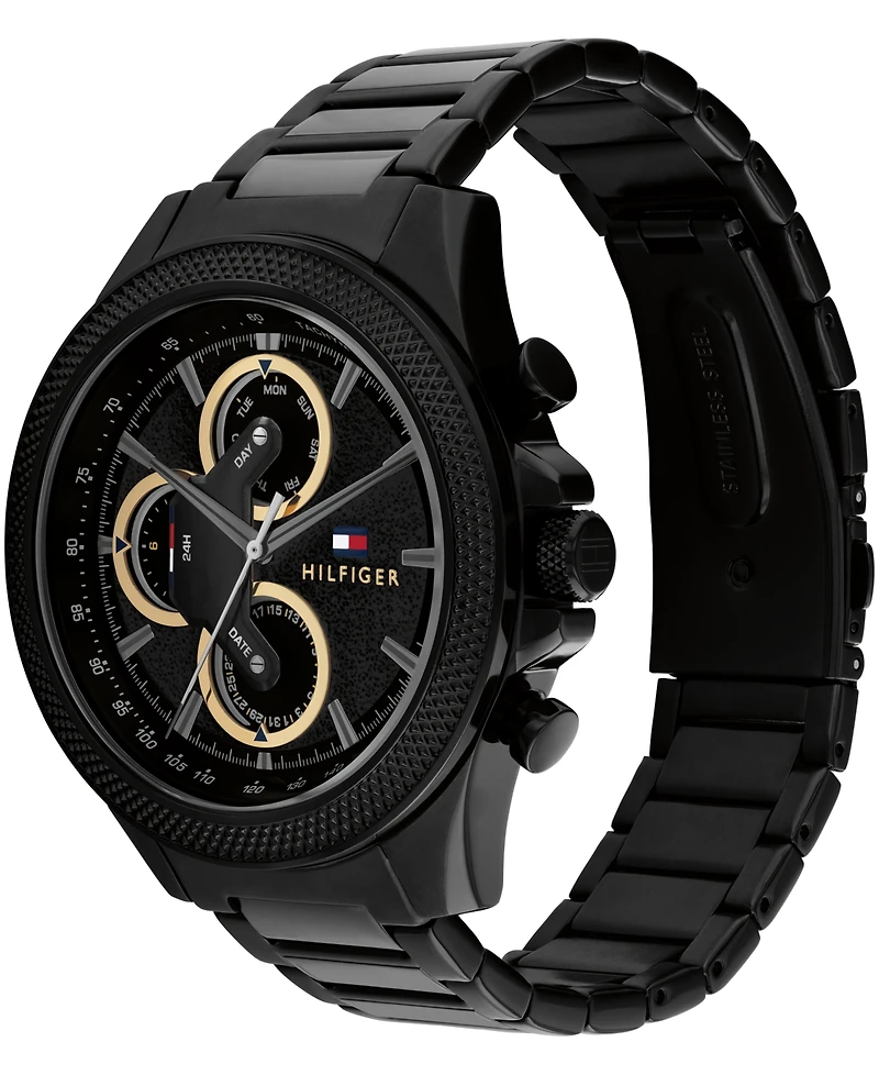 Tommy Hilfiger Men's Multifunction Black Stainless Steel Watch 46mm