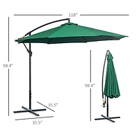 10' Cantilever Hanging Tilt Offset Patio Umbrella