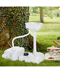 Outsunny kleankin Portable Camping Sink Hand Wash Station Basin with 4.5 Gallon Tank 6.3 Gallon Recovery Tank & Soap Dispenser for Rv,Outdoor,Indoor,