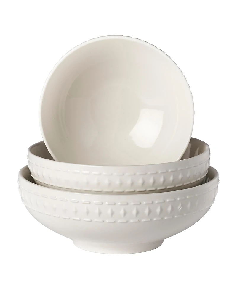 Tabletops Gallery 3-pc Bloom Round Embossed Bowl Set