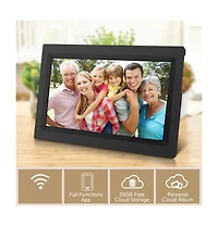 Alpha Digital 10in Cloud Photo Frame,KS1016, 20GB Cloud Storage, Battery/App Support