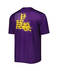 Men's Columbia Purple Lsu Tigers Terminal Tackle Omni-Shade T-shirt