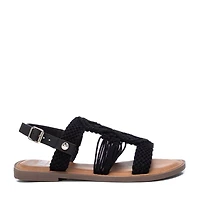 Women's Braided Strap Flat Sandals By Xti, Black