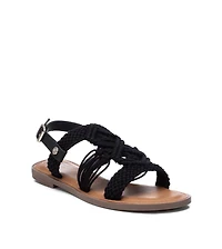 Women's Braided Strap Flat Sandals By Xti, Black