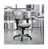 Mid-Back Mesh Triple Paddle Swivel Ergonomic Office Chair With Adjustable Arms