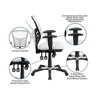 Mid-Back Mesh Triple Paddle Swivel Ergonomic Office Chair With Adjustable Arms