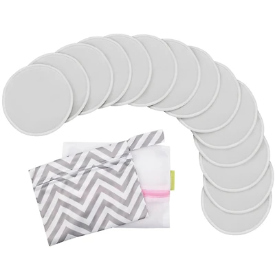 KeaBabies 14pk Soothe Reusable Nursing Pads for Breastfeeding, 4-Layers Organic Breast Pads, Washable Nipple