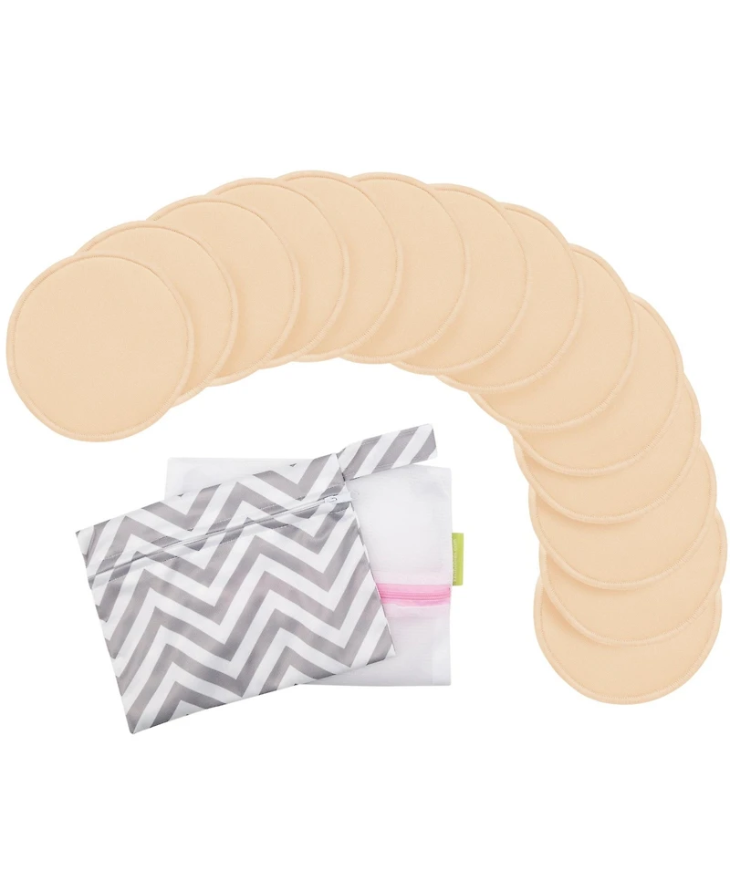 KeaBabies 14pk Soothe Reusable Nursing Pads for Breastfeeding, 4-Layers Organic Breast Pads, Washable Nipple
