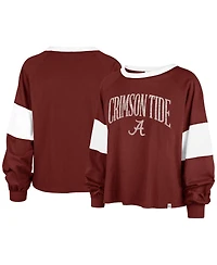 Women's '47 Brand Crimson Alabama Crimson Tide Upside Rhea Raglan Long Sleeve T-shirt