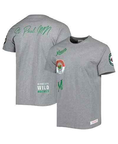 Men's Mitchell & Ness Heather Gray Minnesota Wild City Collection T-shirt