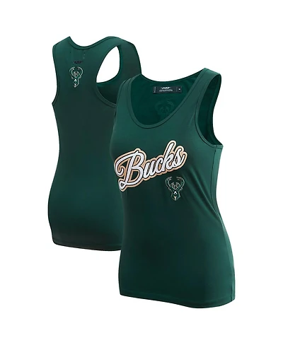 Women's Pro Standard Hunter Green Milwaukee Bucks Script Tank Top