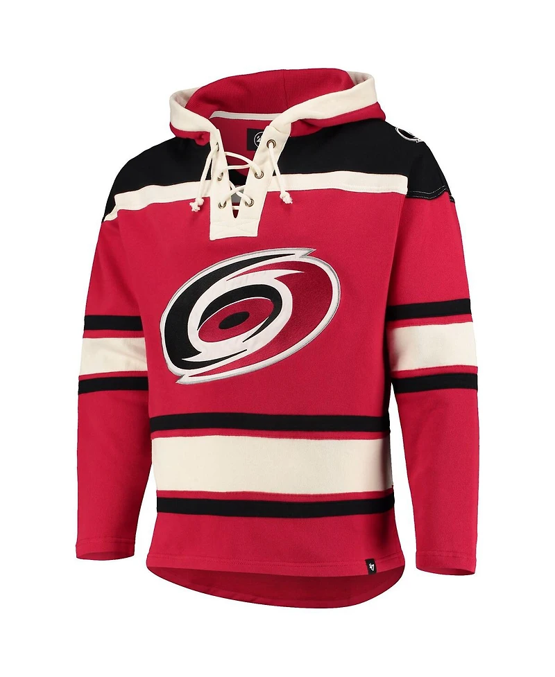 Men's '47 Brand Red Carolina Hurricanes Superior Lacer Pullover Hoodie