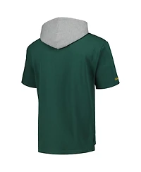 Men's Mitchell & Ness Green Green Bay Packers Postgame Short Sleeve Hoodie