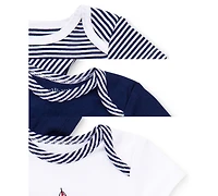 Little Me Baby Boys Sailboat Short Sleeved Bodysuits, Pack of 3