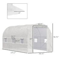 Outsunny Walk-in Tunnel house, Roll Up Door, 14.6'x6.6'x6.6',