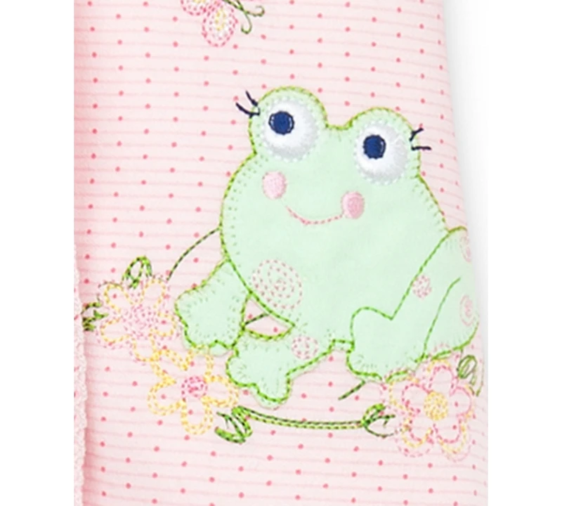 Little Me Baby Frogs Snap Up Footed Cotton Coverall