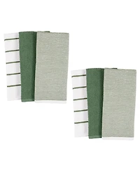 Kaf Home Ayesha Curry Cotton 6 Piece Mixed Utility Kitchen Dish Towel, 18" x 28"