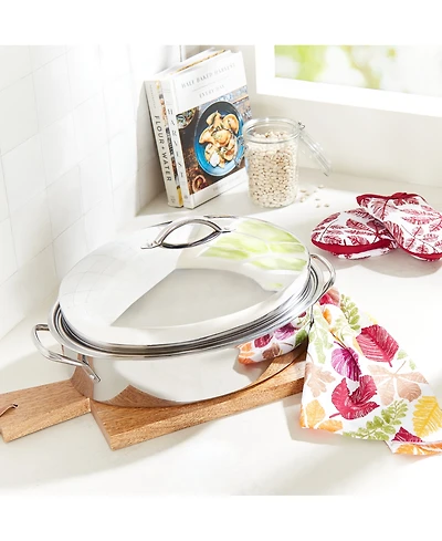 The Cellar Stainless Steel 8-Qt Covered Oval Roaster with Rack, Exclusively at Macy's