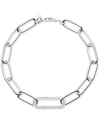 Lauren Ralph Lauren Crystal Pave Open Link Chain Bracelet in Sterling Silver