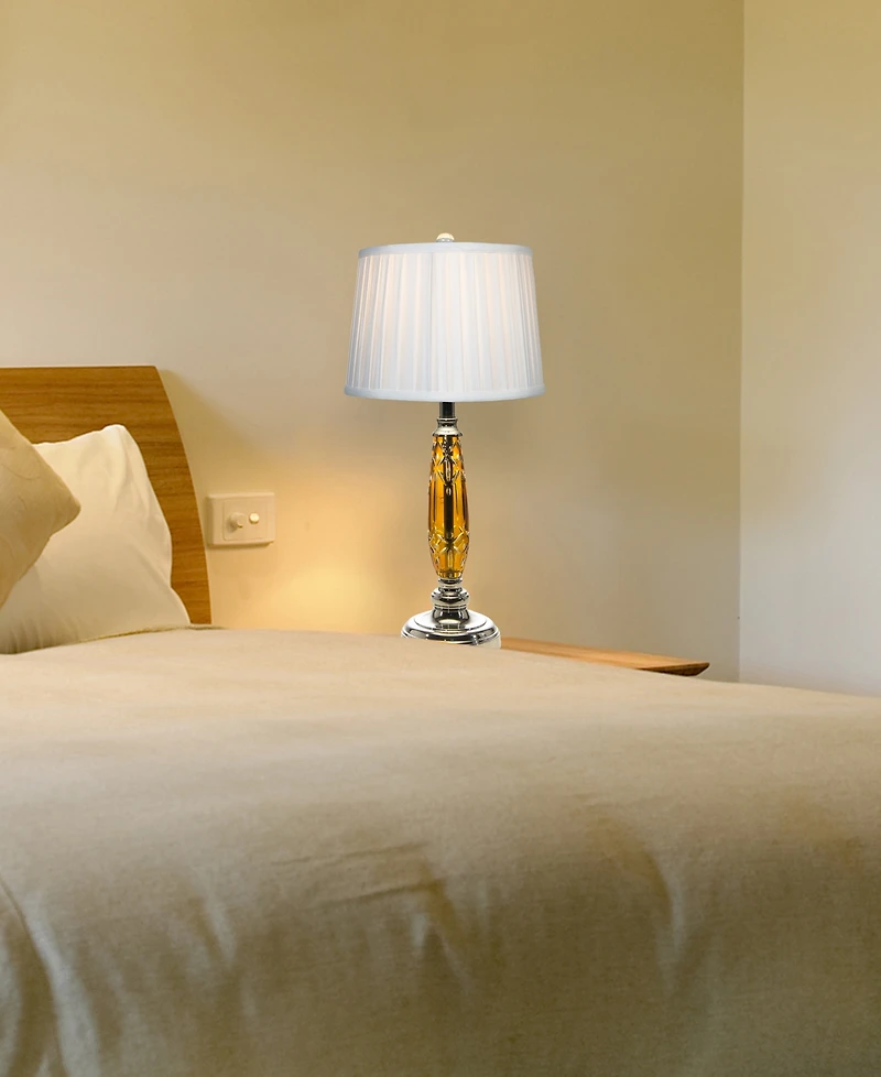Dale Tiffany Glossy Amber Lead Crystal Table Lamp