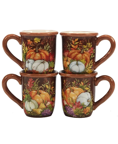 Certified International Harvest Blessings Set of 4 Mugs, Service for 4