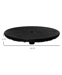 Outsunny 20" Umbrella Table Tray, Easy to Install Table-Top, Round Portable for Swimming Pool, Beach, Patio, Deck, Garden, Black