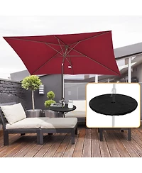 Outsunny 20" Umbrella Table Tray, Easy to Install Table-Top, Round Portable for Swimming Pool, Beach, Patio, Deck, Garden, Black