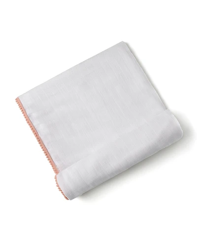 Malabar Baby Silky Soft Luxe Pom Pom Swaddle, Peach