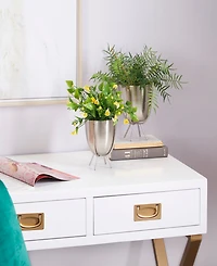 CosmoLiving Metal Small Planter with Removable Stand Set of 2