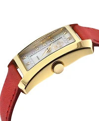 GV2 by Gevril Women's Luino Swiss Quartz Red Leather Watch 29mm